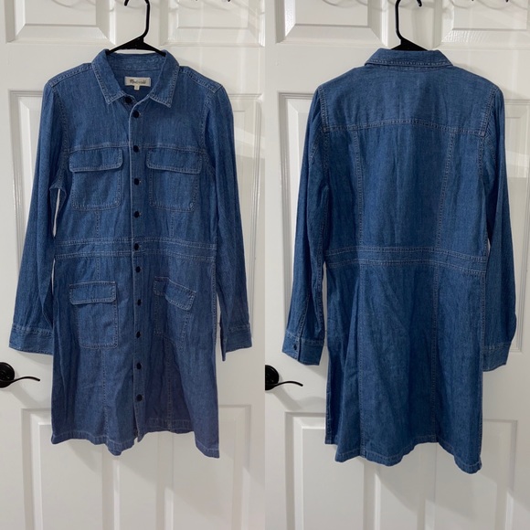 Madewell Denim Chambray Utility Button-up Collared Shirtdress - Picture 4 of 6
